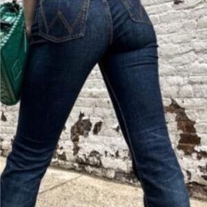 Women's Wrangler High Rise Slim Boot Cut Blue Jeans